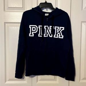 Victoria's Secret PINK Everyday Lounge Perfect Full Zip black and white logo